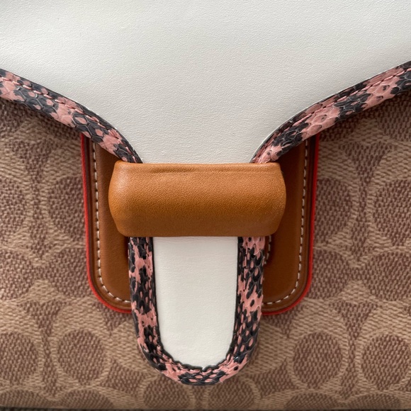 COACH COURIER CARRYALL IN COLORBLOCK LEATHER WITH SNAKESKIN DETAIL - Picture 5 of 16